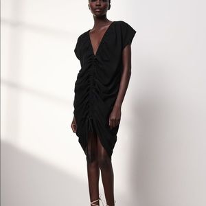 Zara cotton ruched dress